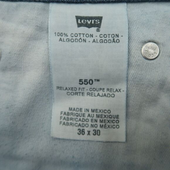 Levi's 550 Jeans Mens Size 36x30 Blue Relaxed Fit 100% Cotton Denim Medium Wash - Picture 7 of 15